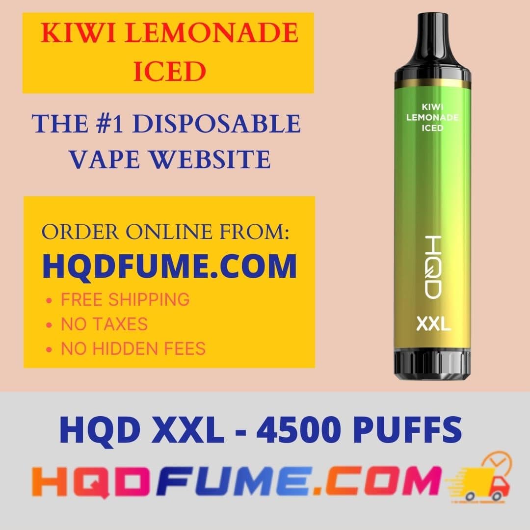 HQD XXL cuvie pro Kiwi Lemonade Iced 4500 Puffs disposable vape