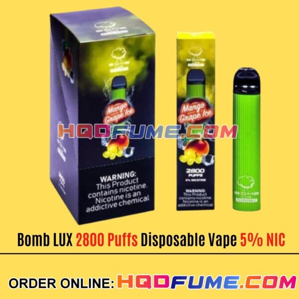 Bomb LUX 2800 Puffs Vape - Mango Grape Ice