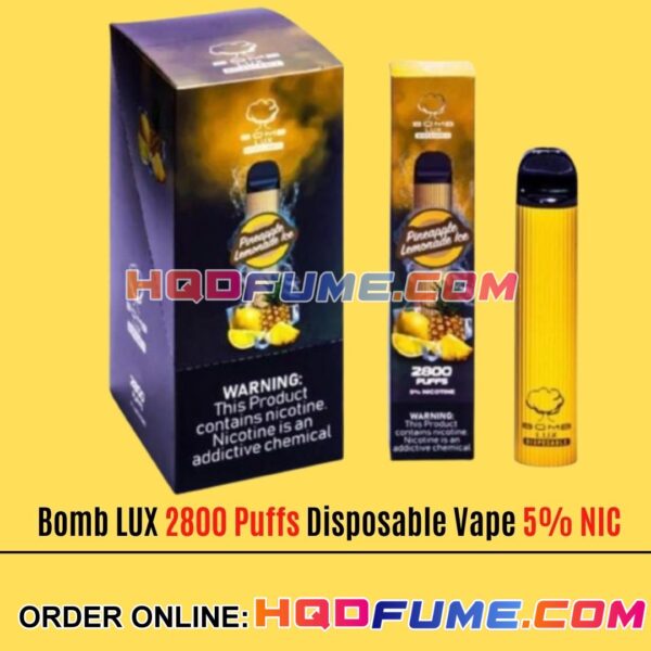 Bomb LUX 2800 Puffs Vape - Pineapple Lemonade Ice